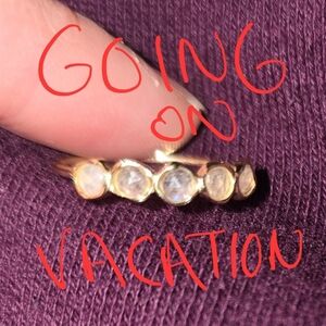 9k Yellow Gold 5 Moonstone Ring Local Eclectic